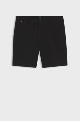 Stretch-cotton shorts in a modern fit, Black