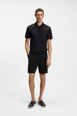 Stretch-cotton shorts in a modern fit, Black