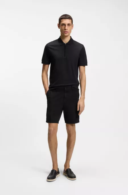 Modern-fit shorts in stretch-cotton twill