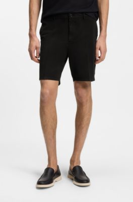 Stretch-cotton shorts in a modern fit, Black
