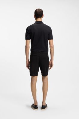 Stretch-cotton shorts in a modern fit, Black