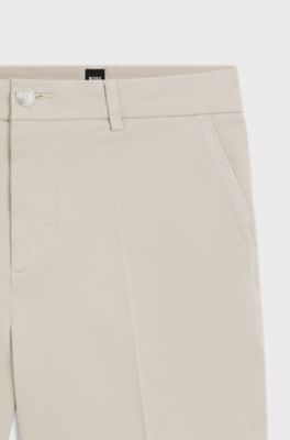 Modern-fit shorts in stretch-cotton twill, Light Grey