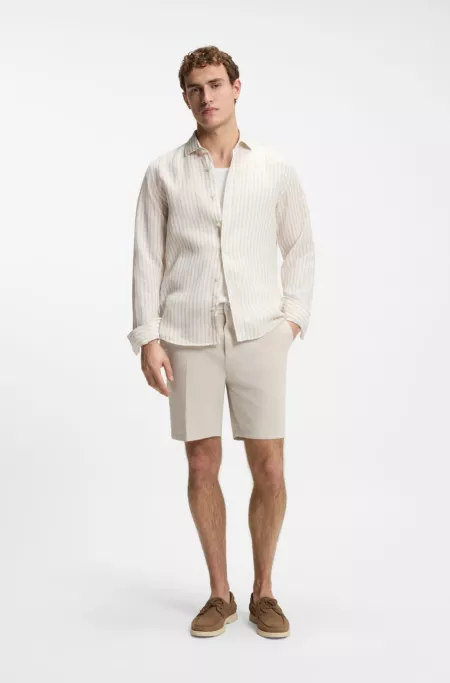 Modern-fit shorts in stretch-cotton twill