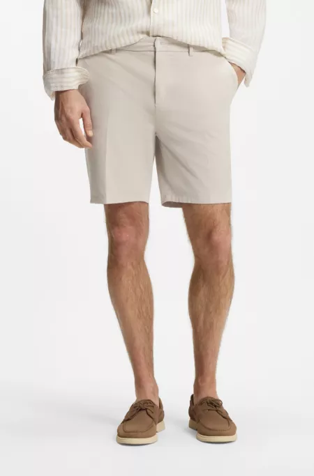 Modern-fit shorts in stretch-cotton twill
