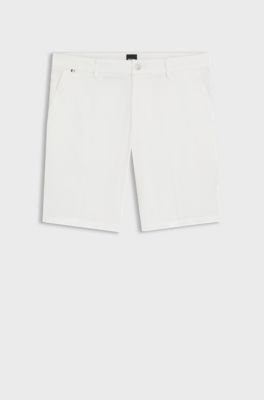 Modern-fit shorts in stretch-cotton twill, White