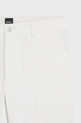Modern-fit shorts in stretch-cotton twill, White