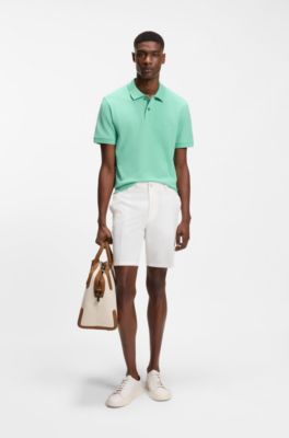Stretch-cotton shorts in a modern fit, White