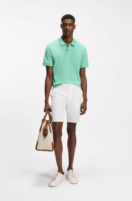 Modern-fit shorts in stretch-cotton twill