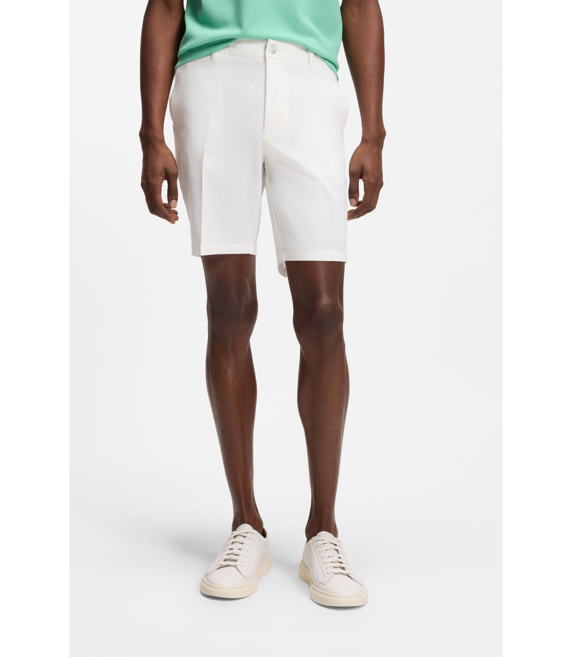 Hugo Boss Modern-Fit Shorts aus Stretch-Baumwolle mit Twill-Struktur