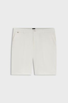Stretch-cotton shorts, Natural