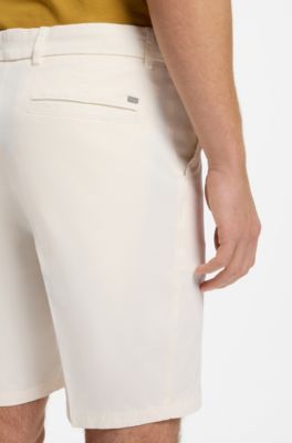 Stretch-cotton shorts, Natural