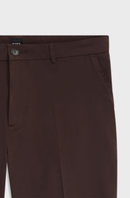 Stretch-cotton shorts, Dark Brown