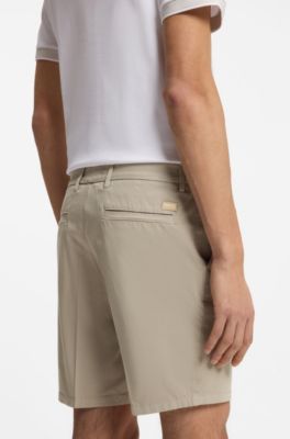 モダンフィット ショートパンツ ストレッチコットンツイル, ライトベージュ