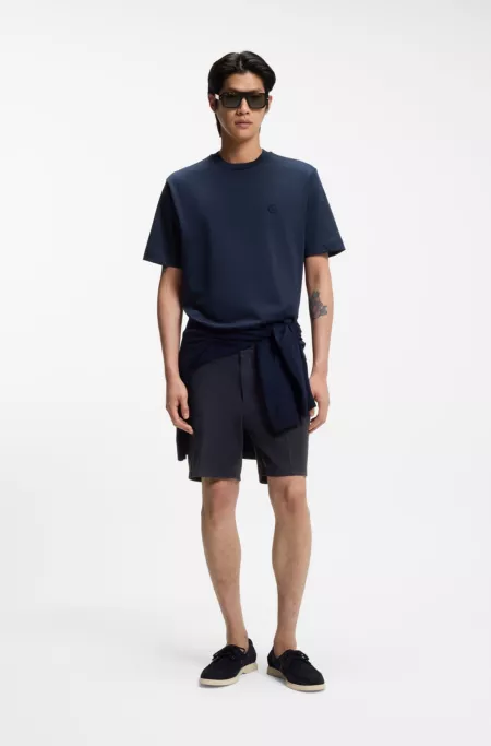 Modern-fit shorts in stretch-cotton twill