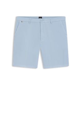 Modern-fit shorts in stretch-cotton twill, Light Blue