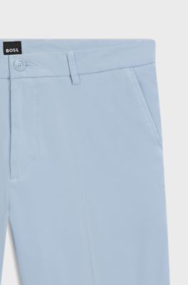 Shorts in cotone stretch con vestibilit&agrave; moderna, Celeste