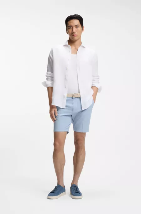 Modern-fit shorts in stretch-cotton twill