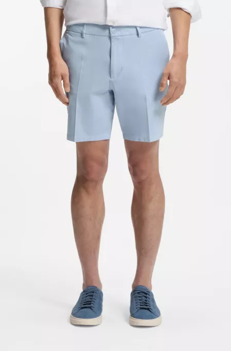 Modern-fit shorts in stretch-cotton twill