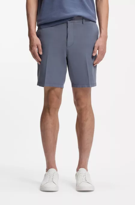 Modern-fit shorts in stretch-cotton twill