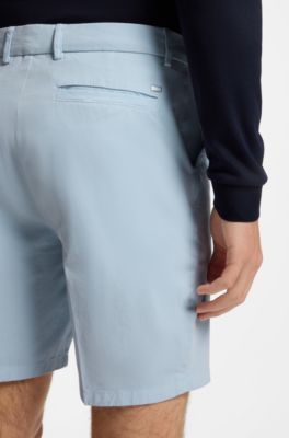 Stretch-cotton shorts, Light Blue