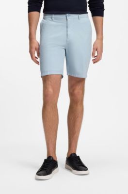 Stretch-cotton shorts, Light Blue