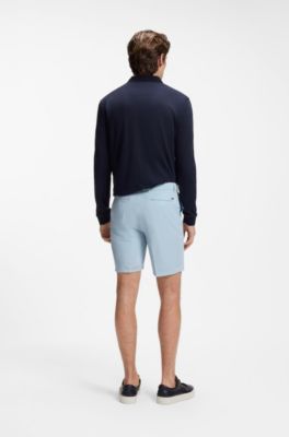Stretch-cotton shorts, Light Blue