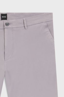 Modern-fit shorts in stretch-cotton twill, Light Purple