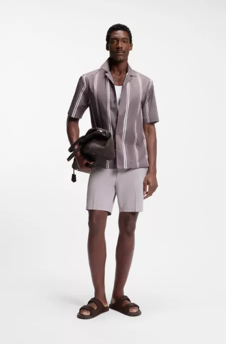 Modern-fit shorts in stretch-cotton twill