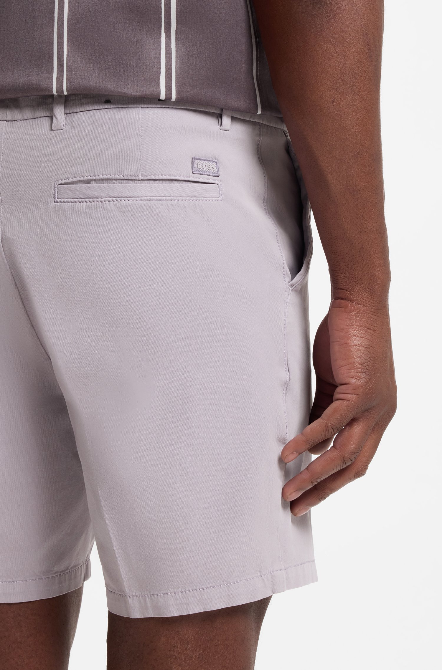 Boss Stretch-cotton shorts in a modern fit herr – bild 3
