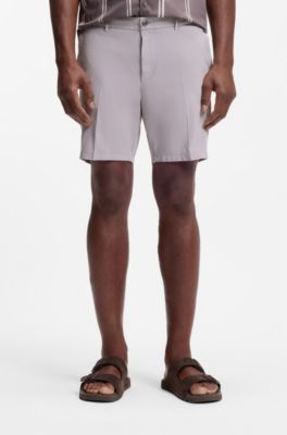 Modern-fit shorts in stretch-cotton twill, Light Purple