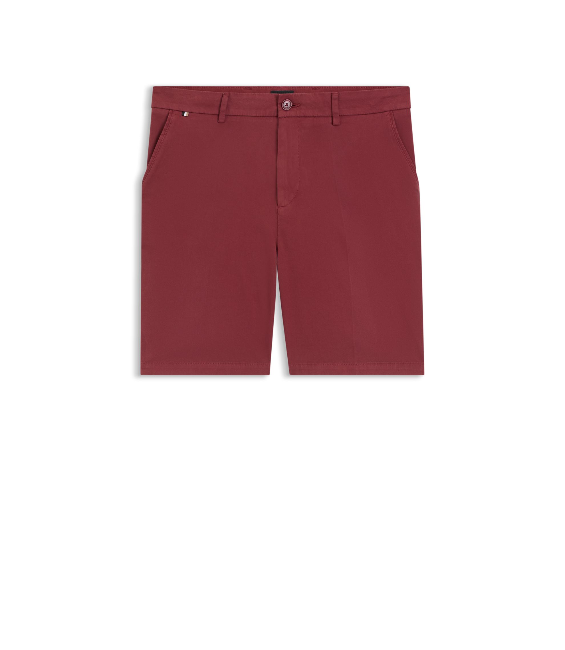 Modern-Fit Shorts aus Stretch-Baumwolle mit Twill-Struktur
