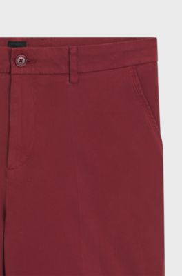 Modern-fit shorts in stretch-cotton twill, Red
