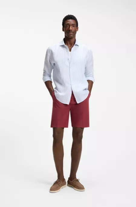 Modern-fit shorts in stretch-cotton twill