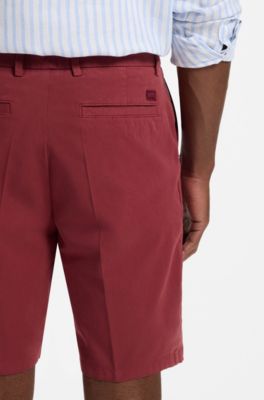 Modern-fit shorts in stretch-cotton twill, Red