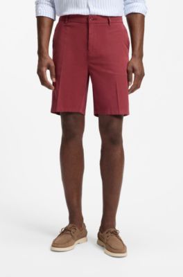Modern-fit shorts in stretch-cotton twill, Red