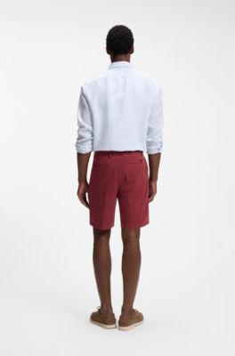 Modern-fit shorts in stretch-cotton twill, Red