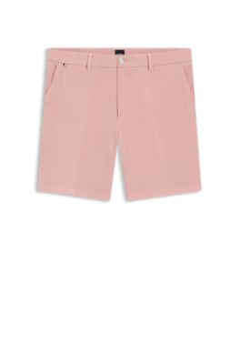 Modern fit shorts i bomuldstwill med str&aelig;k, Lys pink