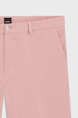 Shorts in cotone stretch con vestibilit&agrave; moderna, Rosa chiaro