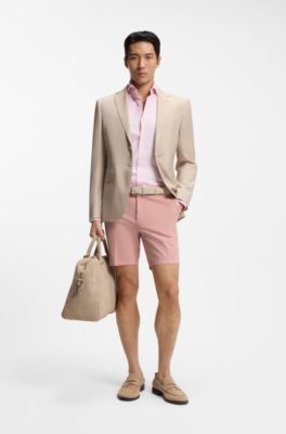 Modern-fit shorts in stretch-cotton twill, light pink