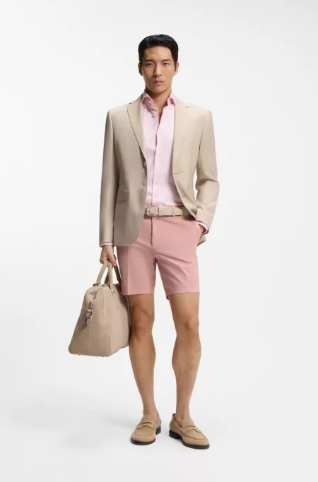 Modern-fit shorts in stretch-cotton twill