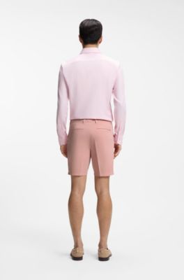 Modern-fit shorts in stretch-cotton twill, light pink