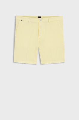 Stretch-cotton shorts in a modern fit, Light Yellow