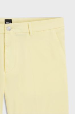 Short Modern en coton stretch, Jaune clair