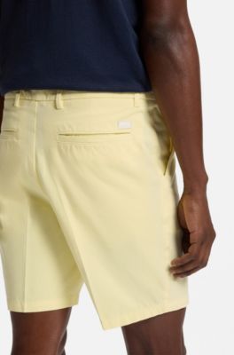 Stretch-cotton shorts in a modern fit, Light Yellow