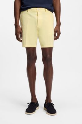 Short Modern en coton stretch, Jaune clair