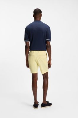 Modern-fit shorts in stretch-cotton twill, Light Yellow