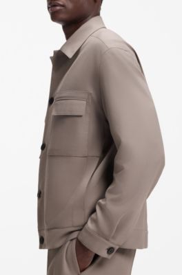 Slim-fit blazer with patch chest pockets, Light Brown