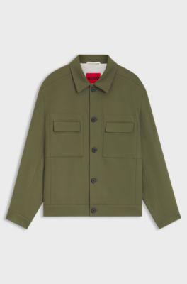 Slim-fit blazer with patch chest pockets, Green