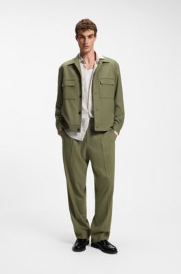 Slim-fit blazer with patch chest pockets, Green