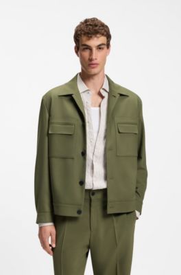Slim-fit blazer with patch chest pockets, Green